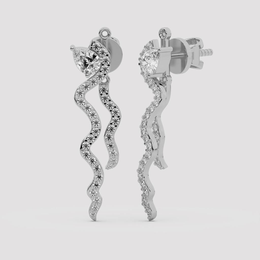 Pear Diamond Wavy Drops