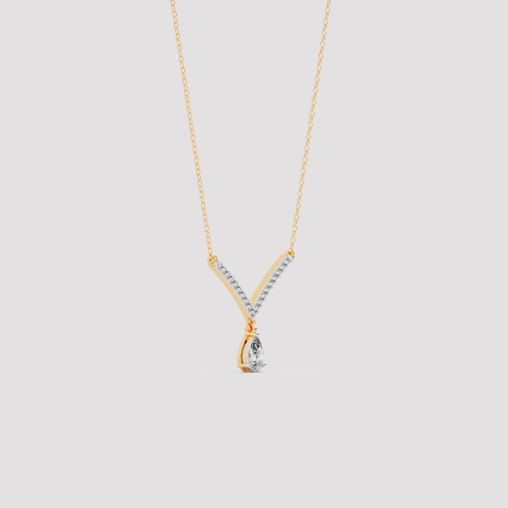 Pear Drop V-Necklace