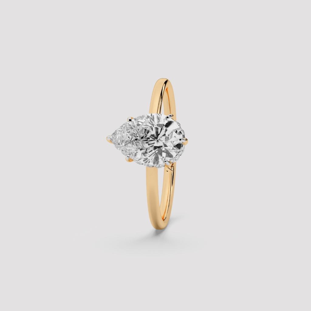 Pear Three-Stone Ring