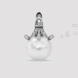 Pearl Diamond Crown Earrings