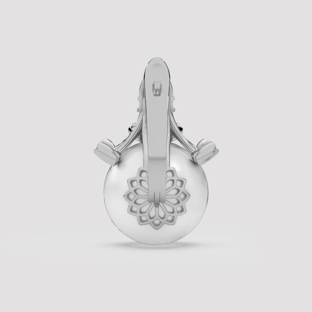 Pearl Diamond Crown Earrings