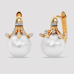 Pearl Diamond Crown Earrings