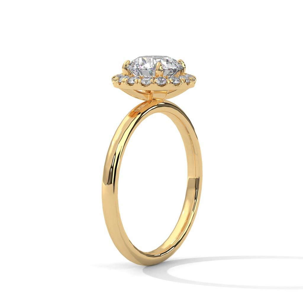Radiant Circle Halo Ring