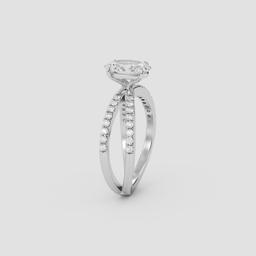 Radiant Crossover Solitaire Ring