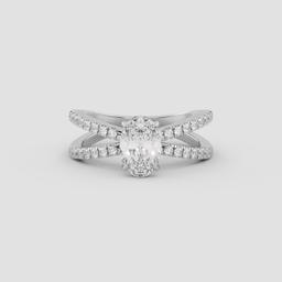 Radiant Crossover Solitaire Ring
