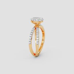 Radiant Crossover Solitaire Ring