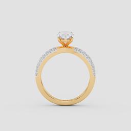 Radiant Crossover Solitaire Ring