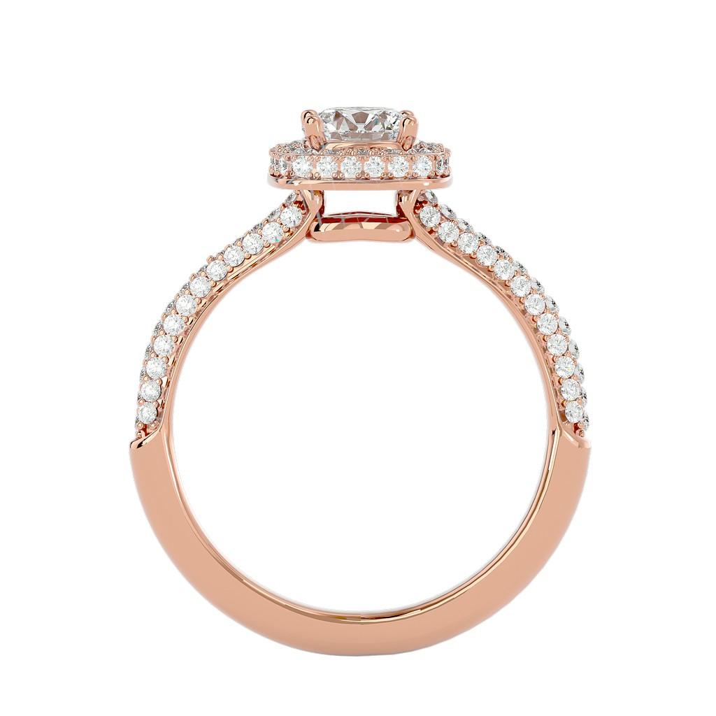 Radiant Cushion Halo Ring