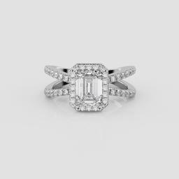 Radiant Emerald Halo Ring