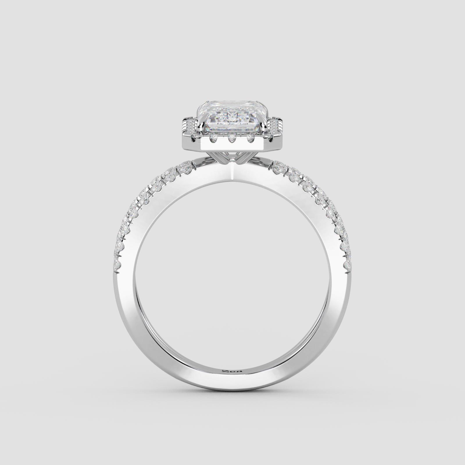 Radiant Emerald Halo Ring