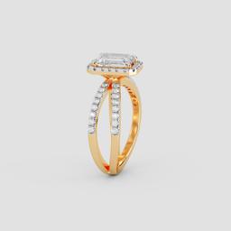 Radiant Emerald Halo Ring