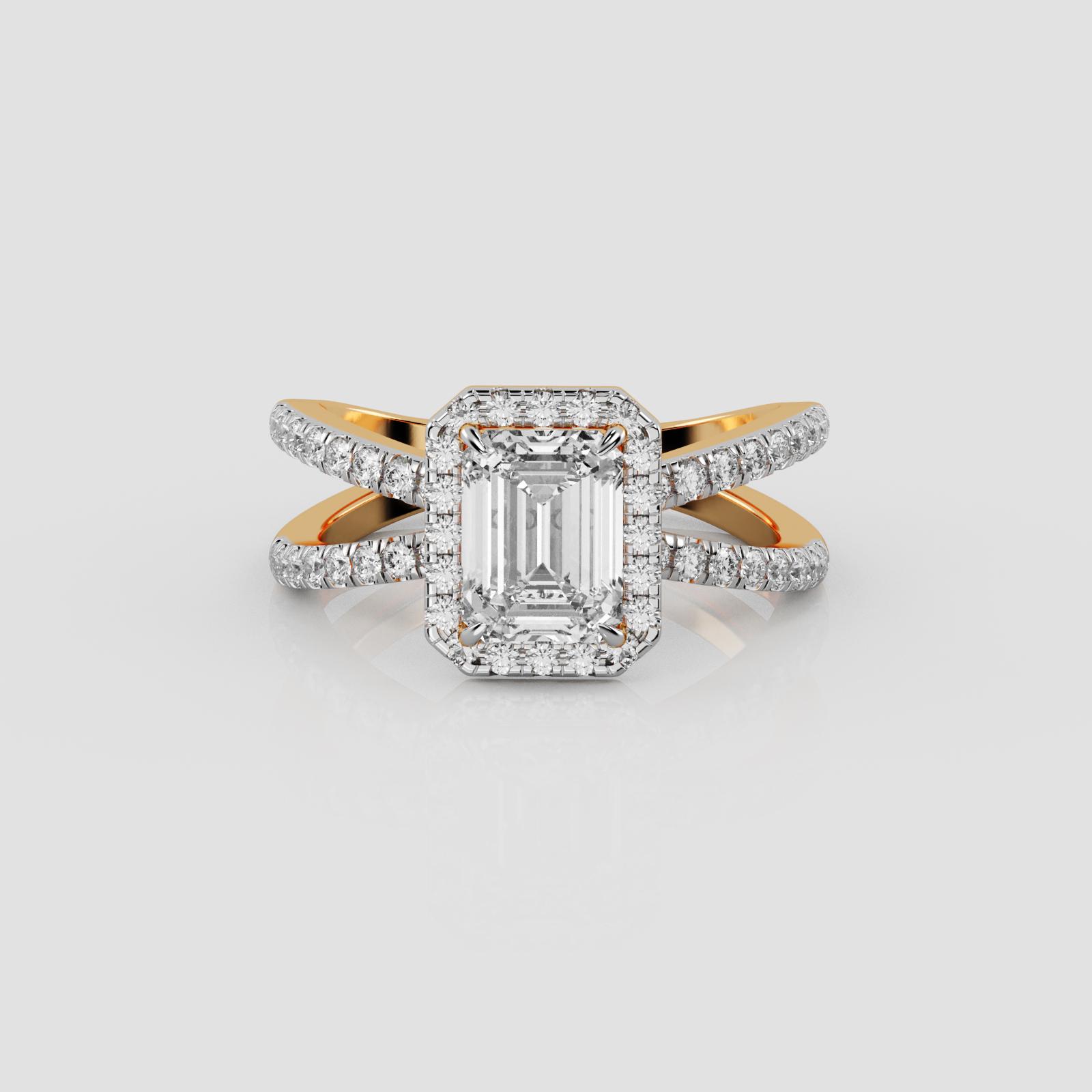 Radiant Emerald Halo Ring