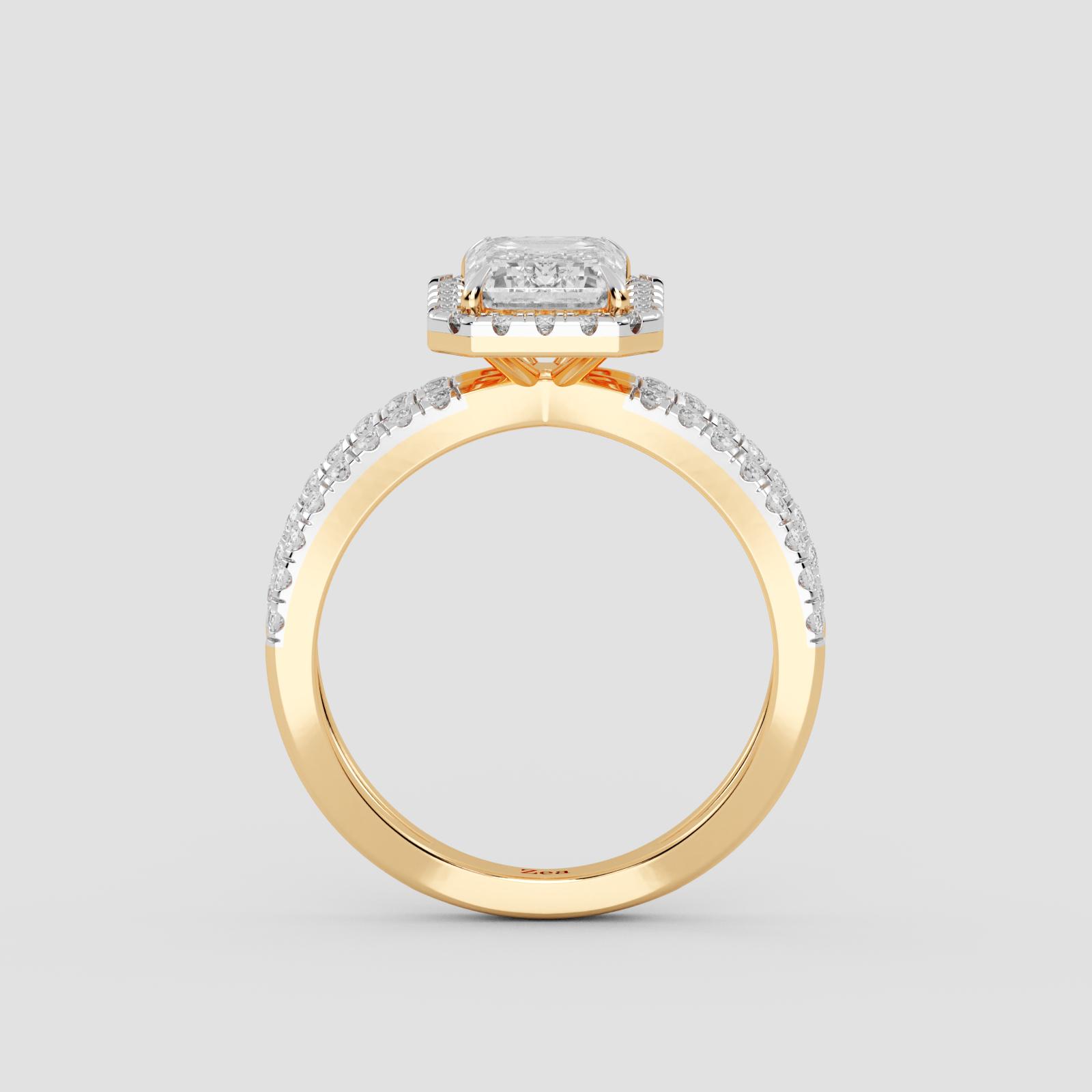Radiant Emerald Halo Ring