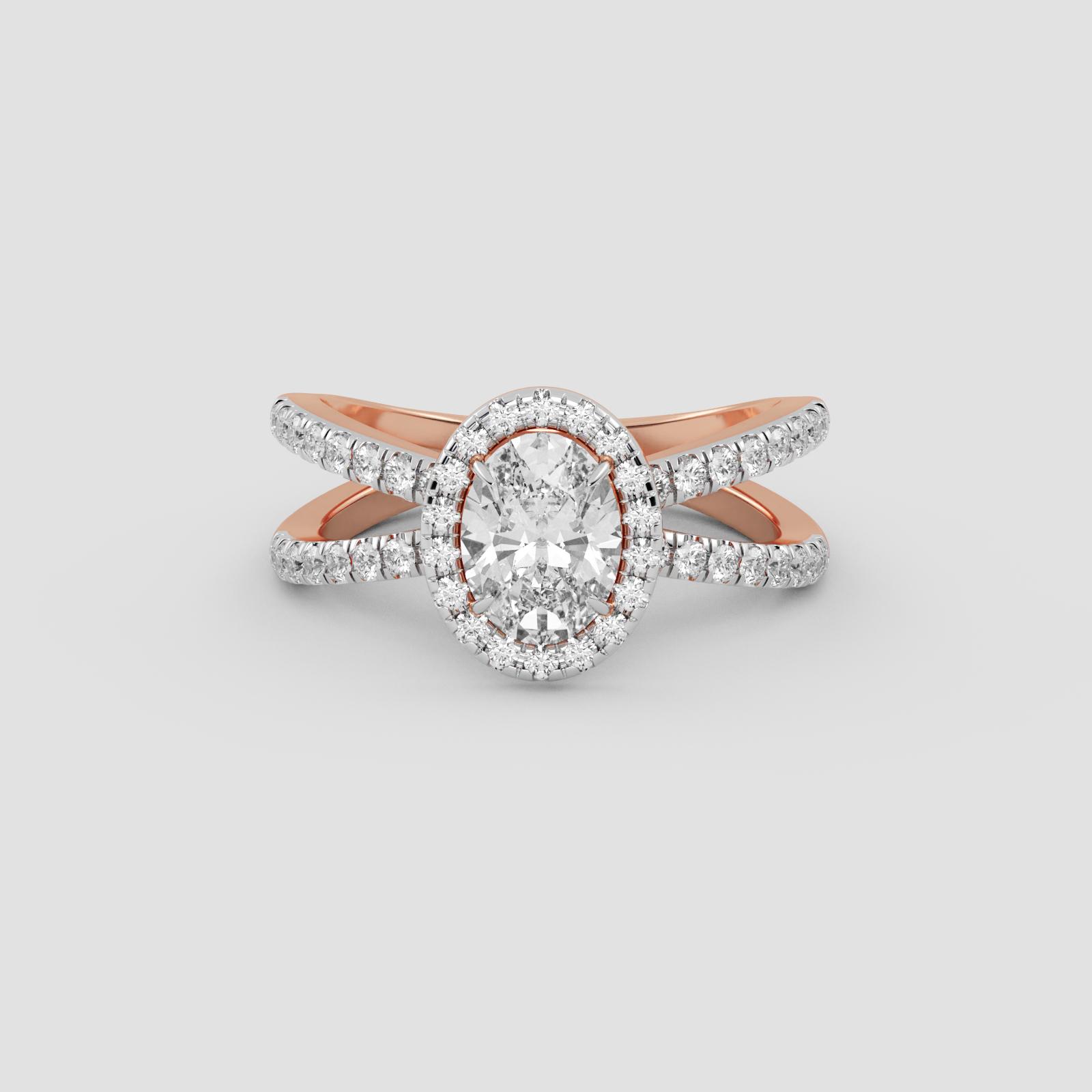 Radiant Oval Halo Ring
