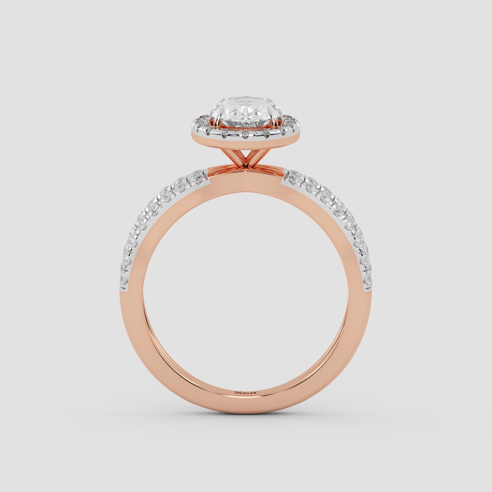 Radiant Oval Halo Ring