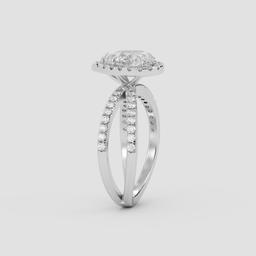 Radiant Pear Halo Ring