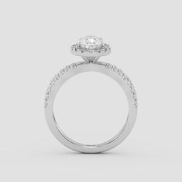 Radiant Pear Halo Ring