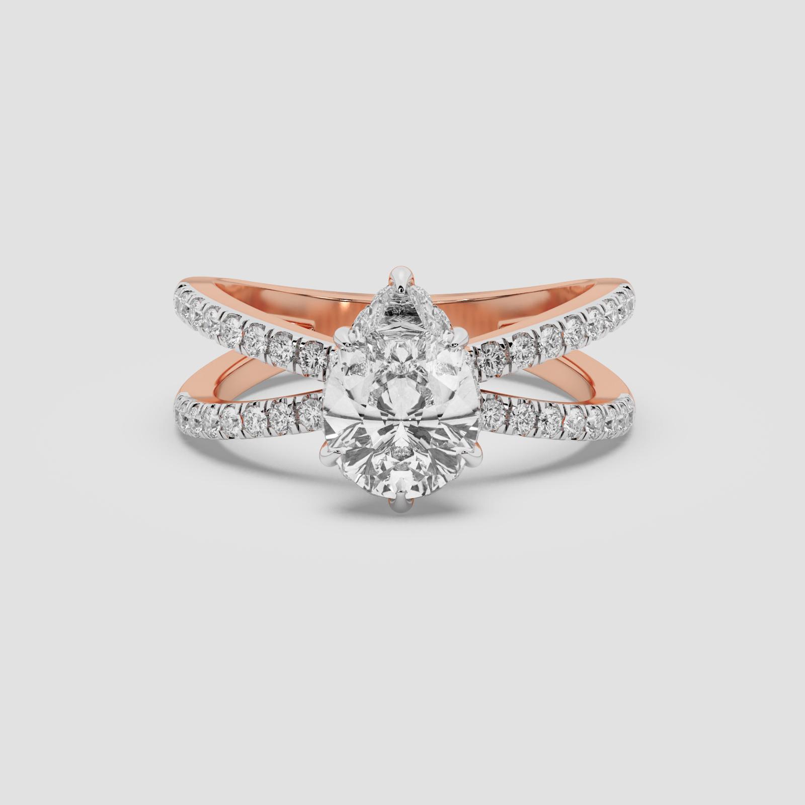 Regal Pear Solitaire Ring