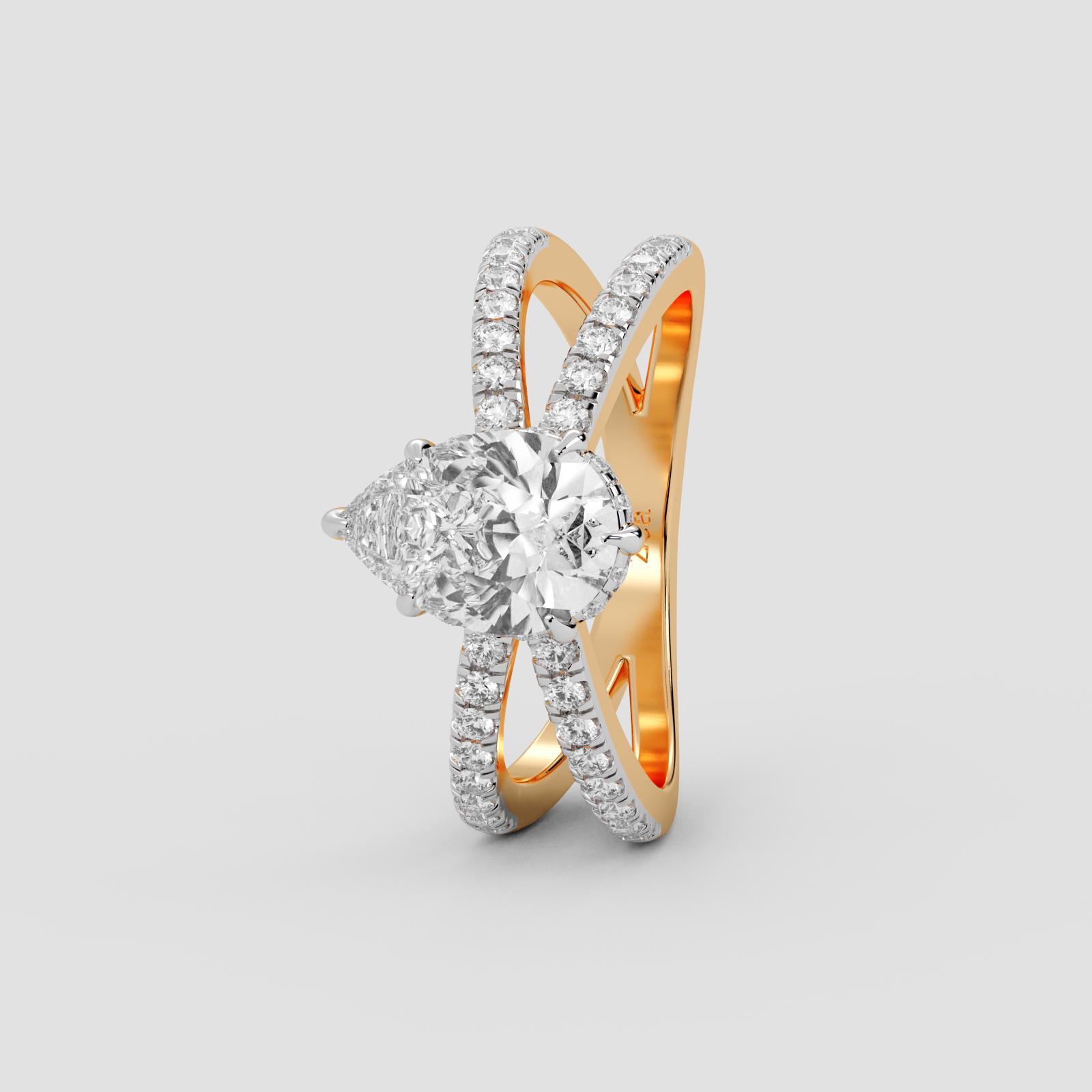 Regal Pear Solitaire Ring