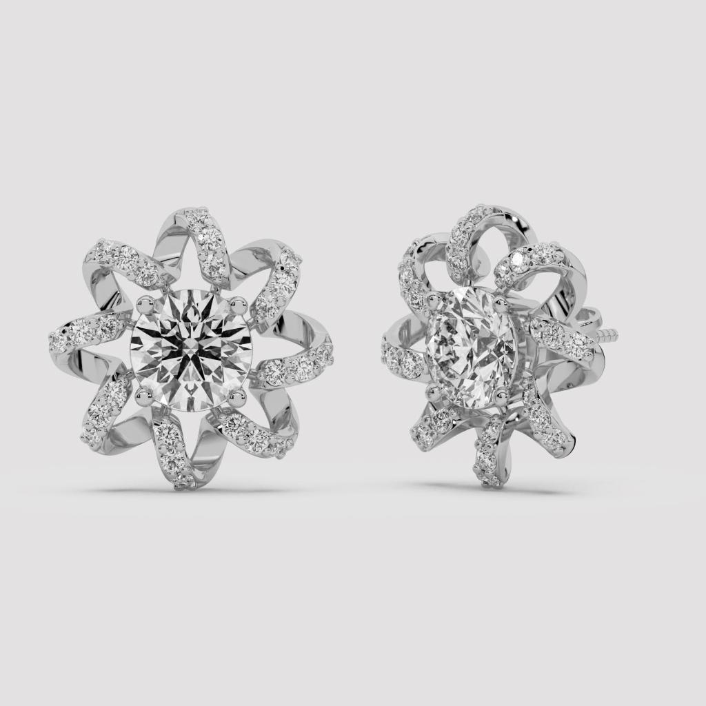 Ribbon Bloom Stud Earrings