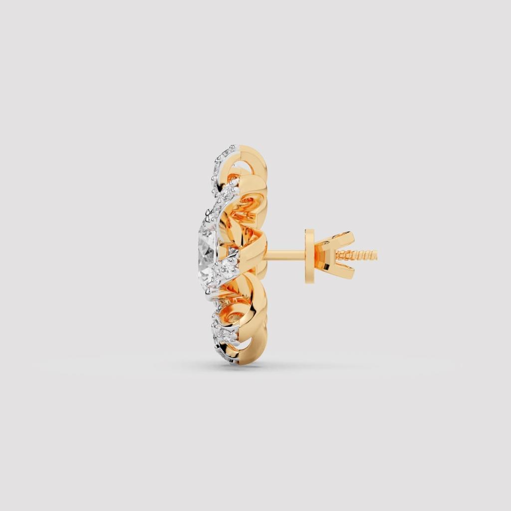 Ribbon Bloom Stud Earrings