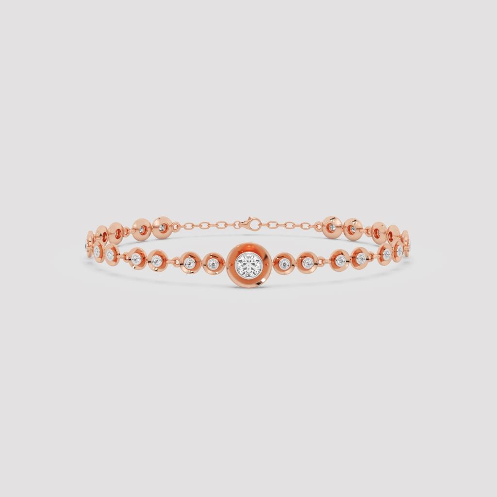 Round Bezel Diamond Bracelet