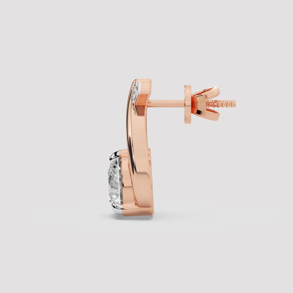 Round Diamond Asymmetric Studs