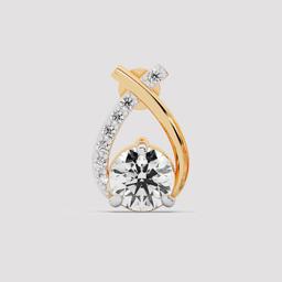 Round Diamond Asymmetric Studs