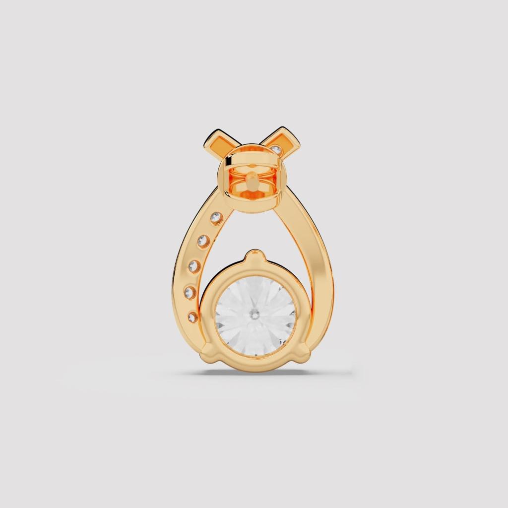 Round Diamond Asymmetric Studs