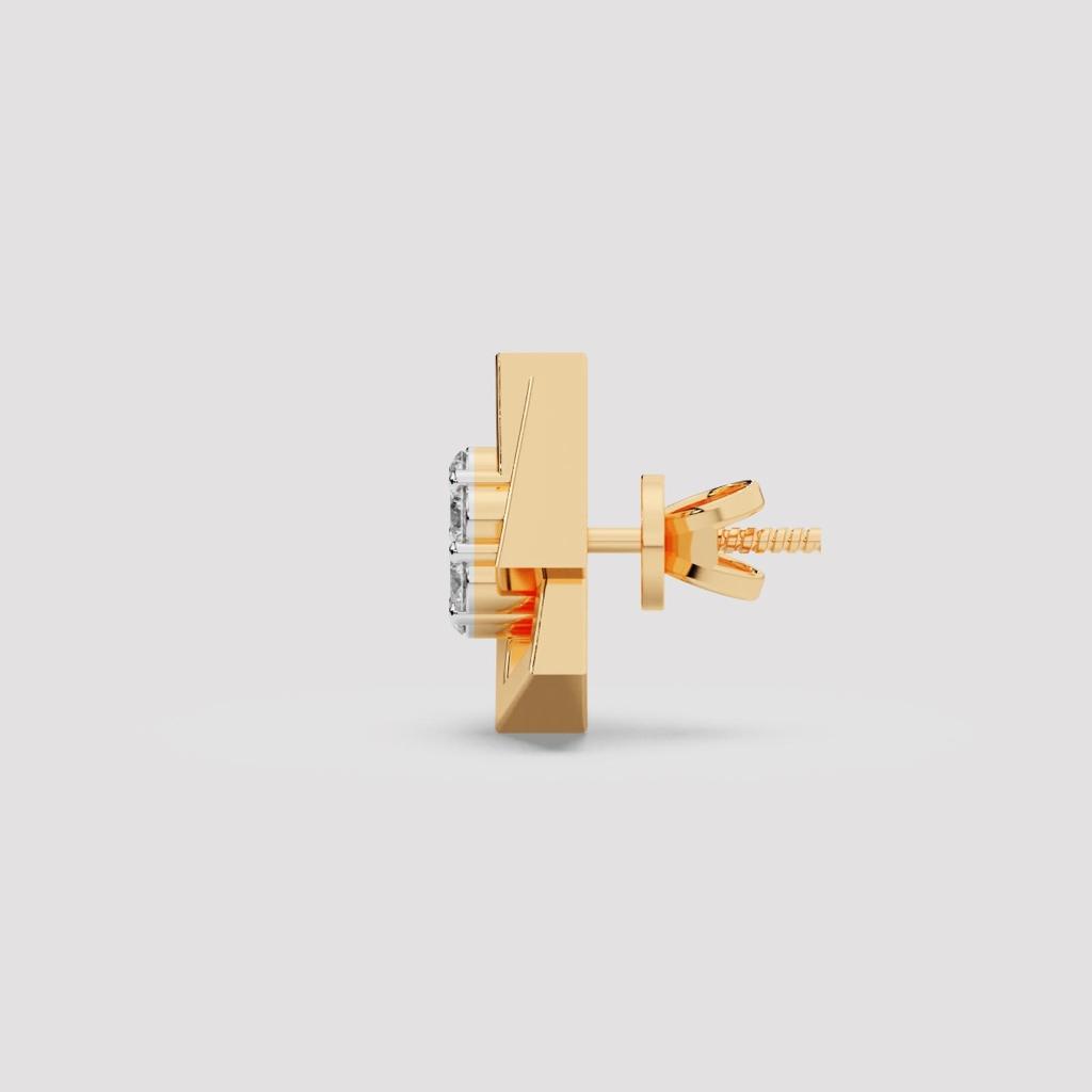 Round Diamond Cluster Studs