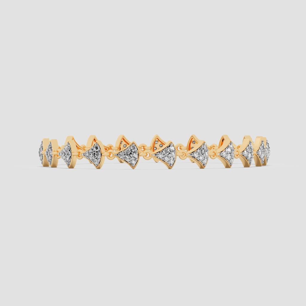 Round Diamond Geometric Bracelet