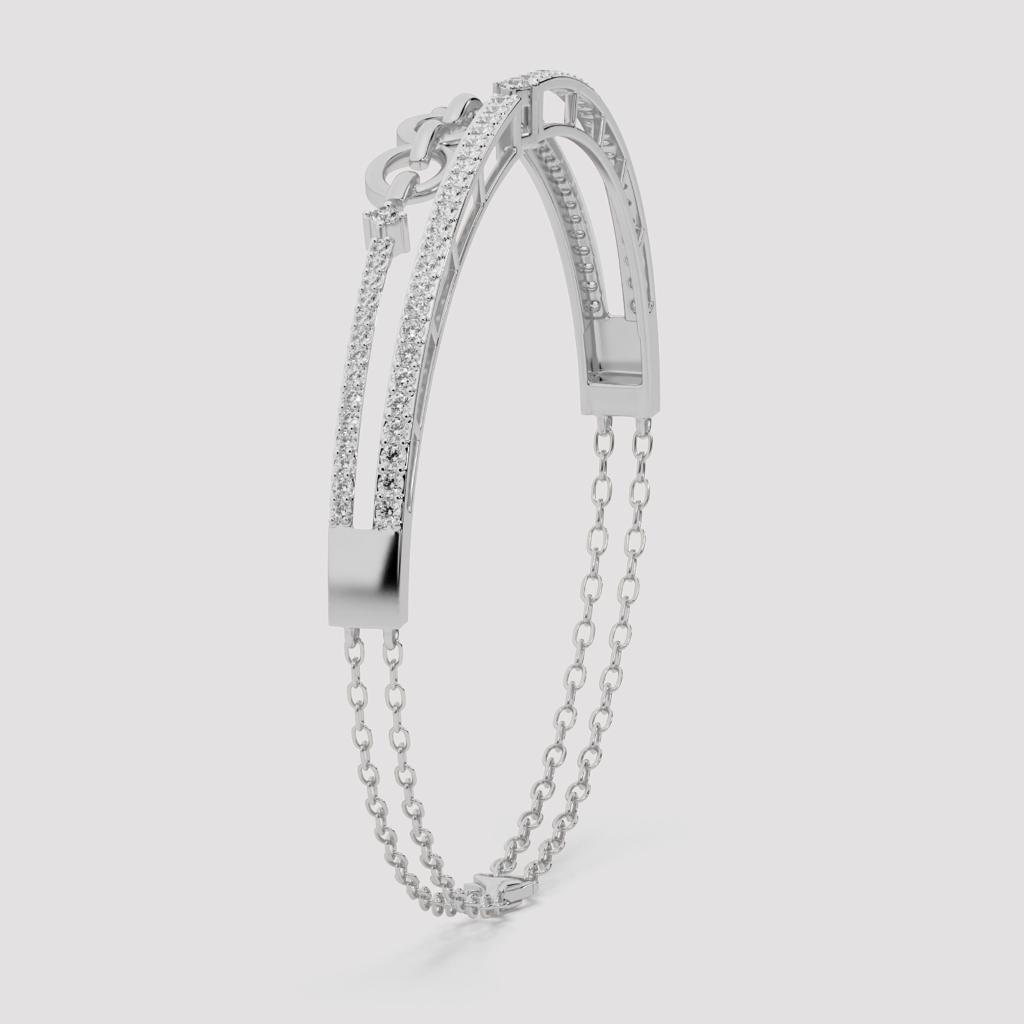 Round Diamond Hybrid Bangle
