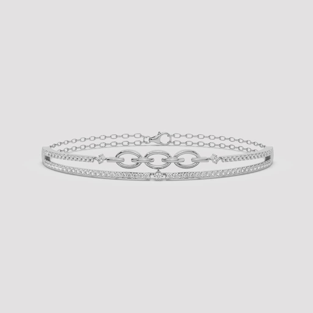 Round Diamond Hybrid Bangle