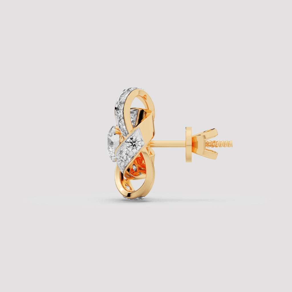 Round Diamond Interwoven Studs