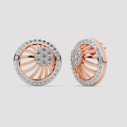 Round Diamond Sunburst Studs