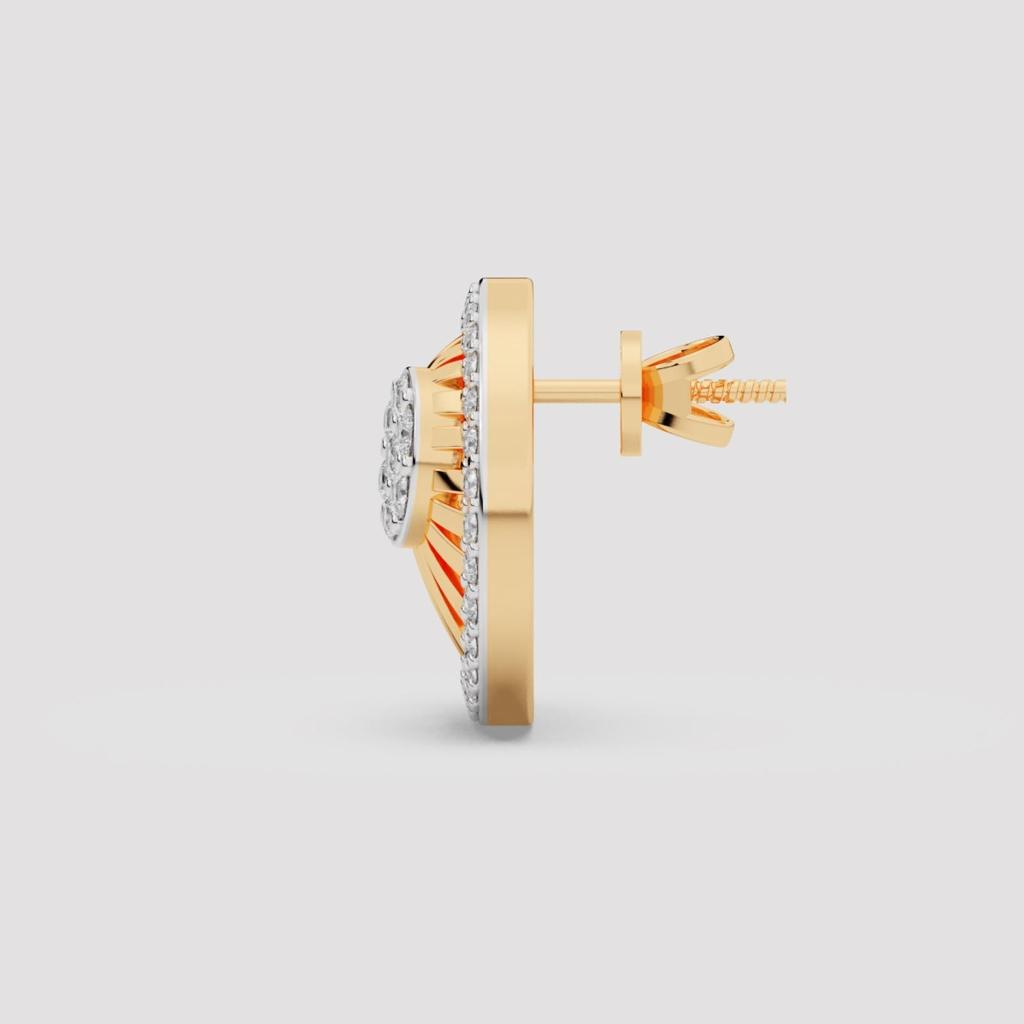 Round Diamond Sunburst Studs