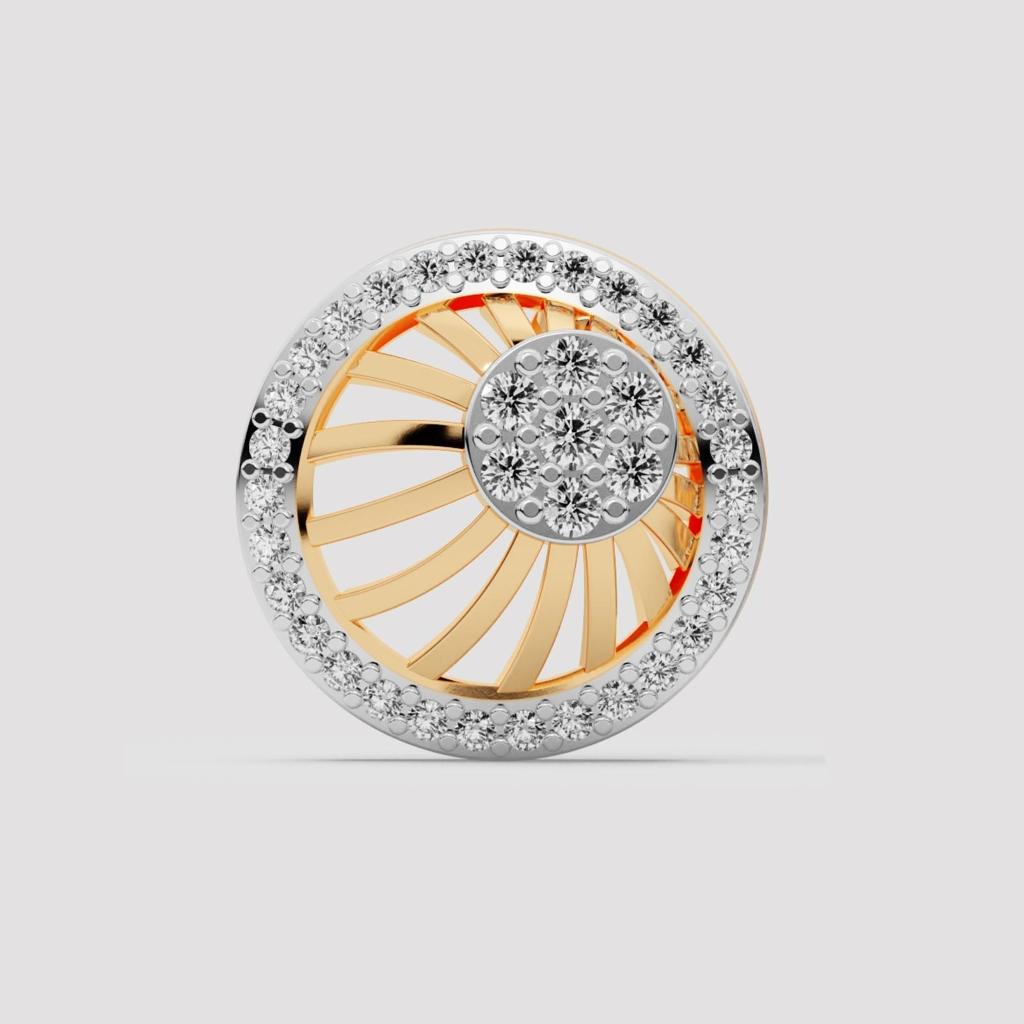 Round Diamond Sunburst Studs