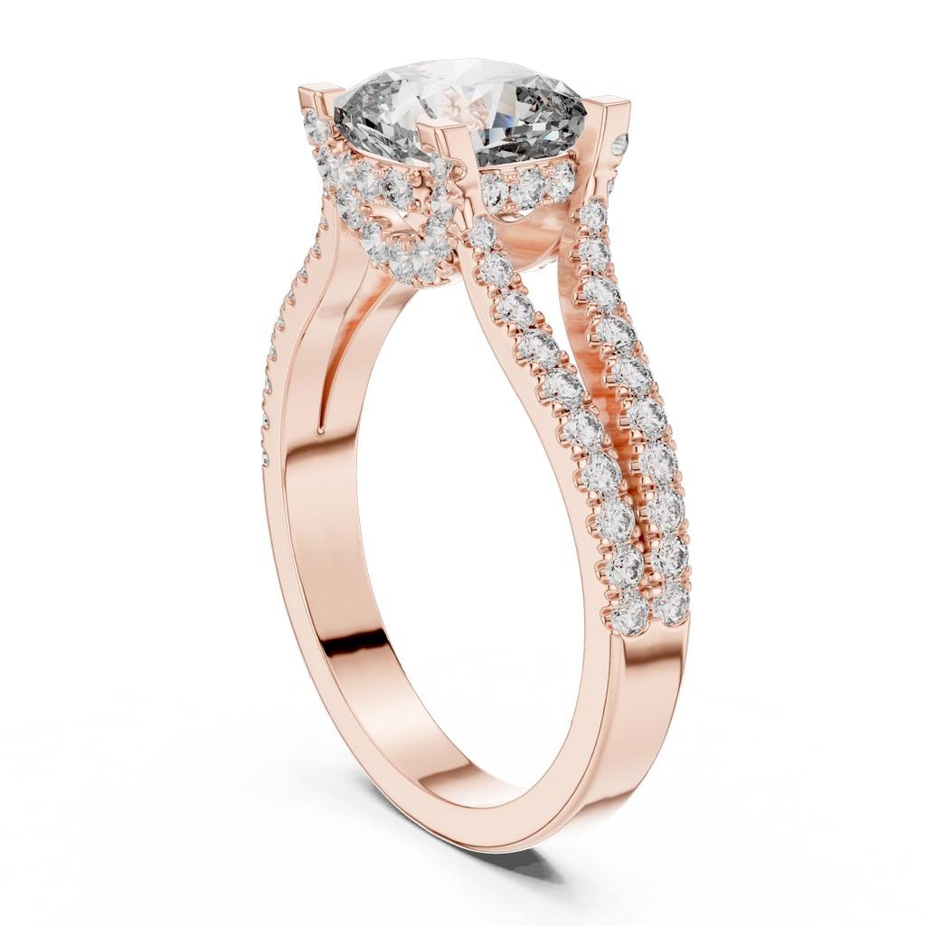 Sculpted Cushion Halo Ring