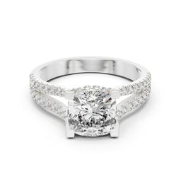 Sculpted Cushion Halo Ring