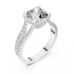 Sculpted Cushion Halo Ring