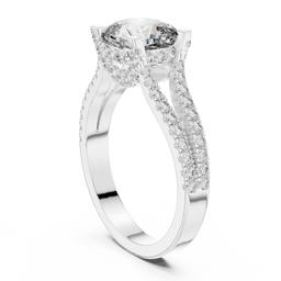 Sculpted Cushion Halo Ring