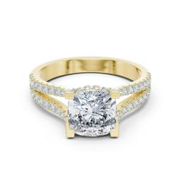 Sculpted Cushion Halo Ring