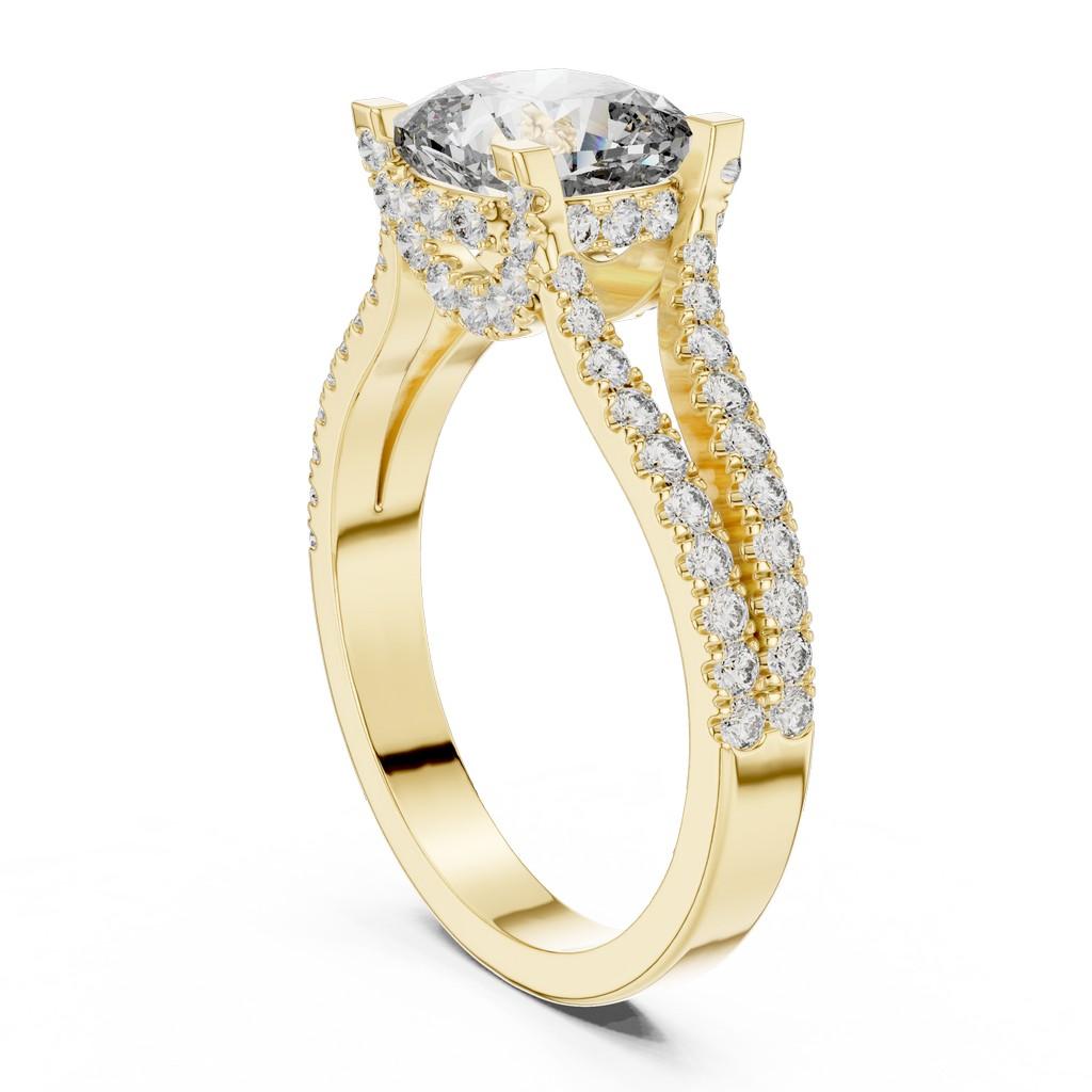 Sculpted Cushion Halo Ring