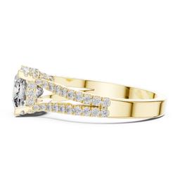 Sculpted Cushion Halo Ring