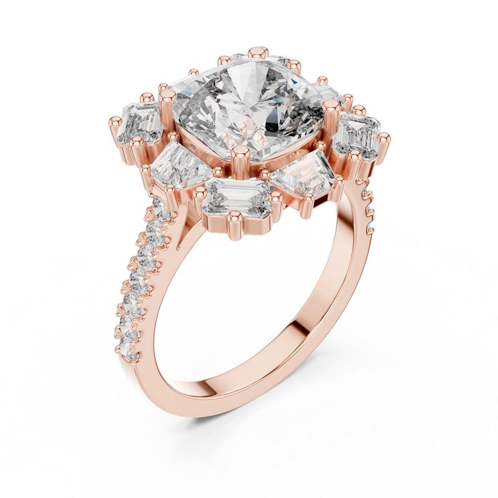 Sculpted Cushion Radiance Ring
