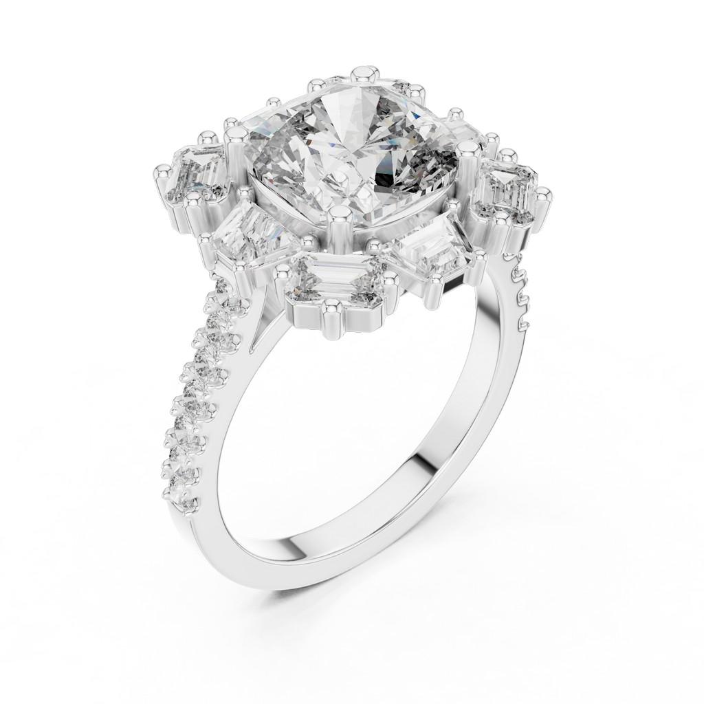 Sculpted Cushion Radiance Ring