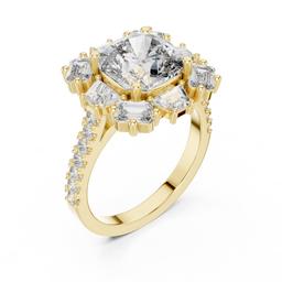 Sculpted Cushion Radiance Ring