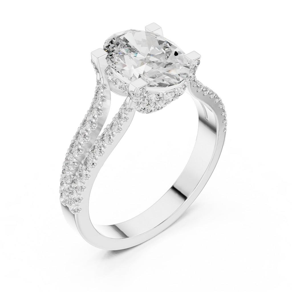 Sculpted Split Radiance Ring