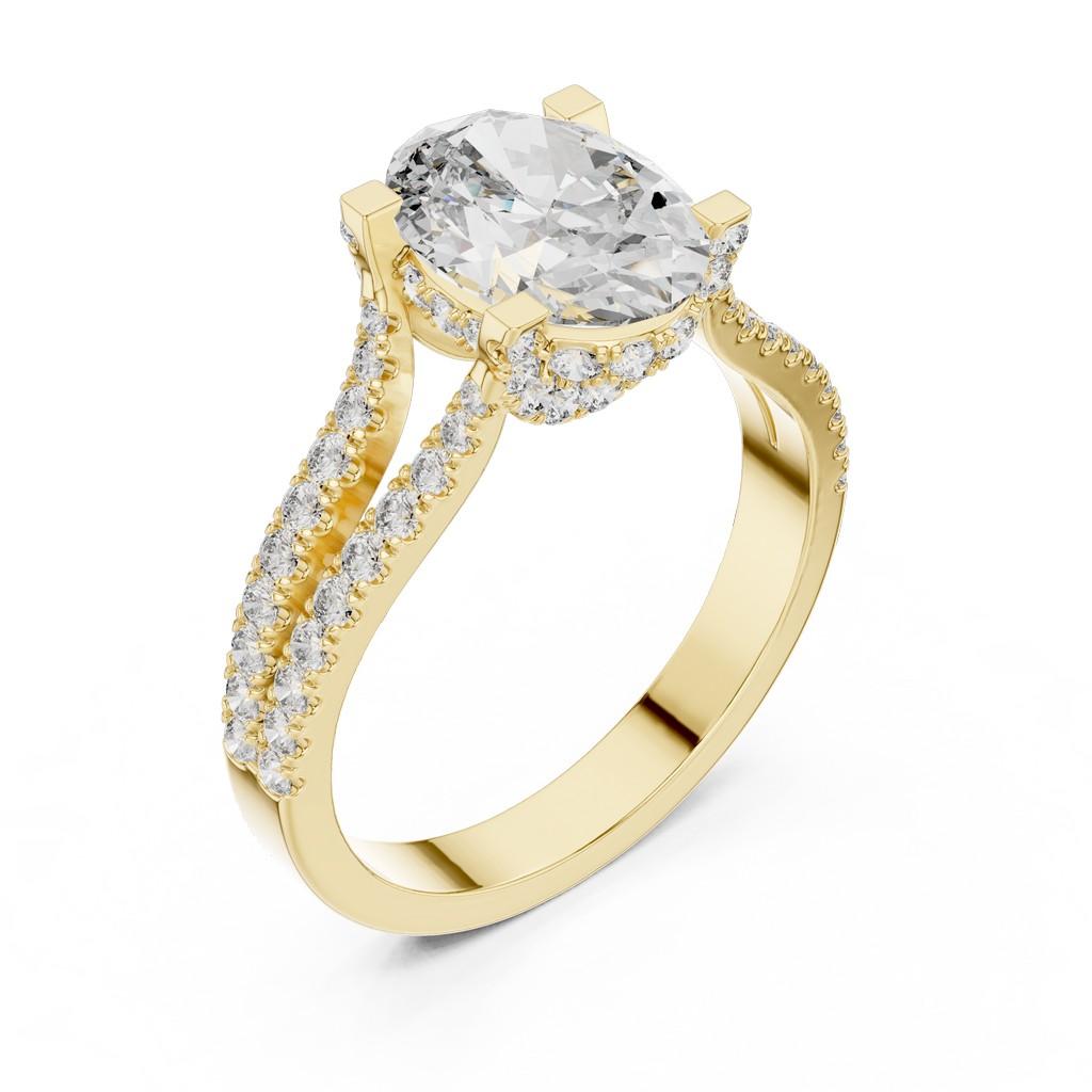 Sculpted Split Radiance Ring