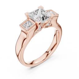 Sculpted Trio Radiance Ring